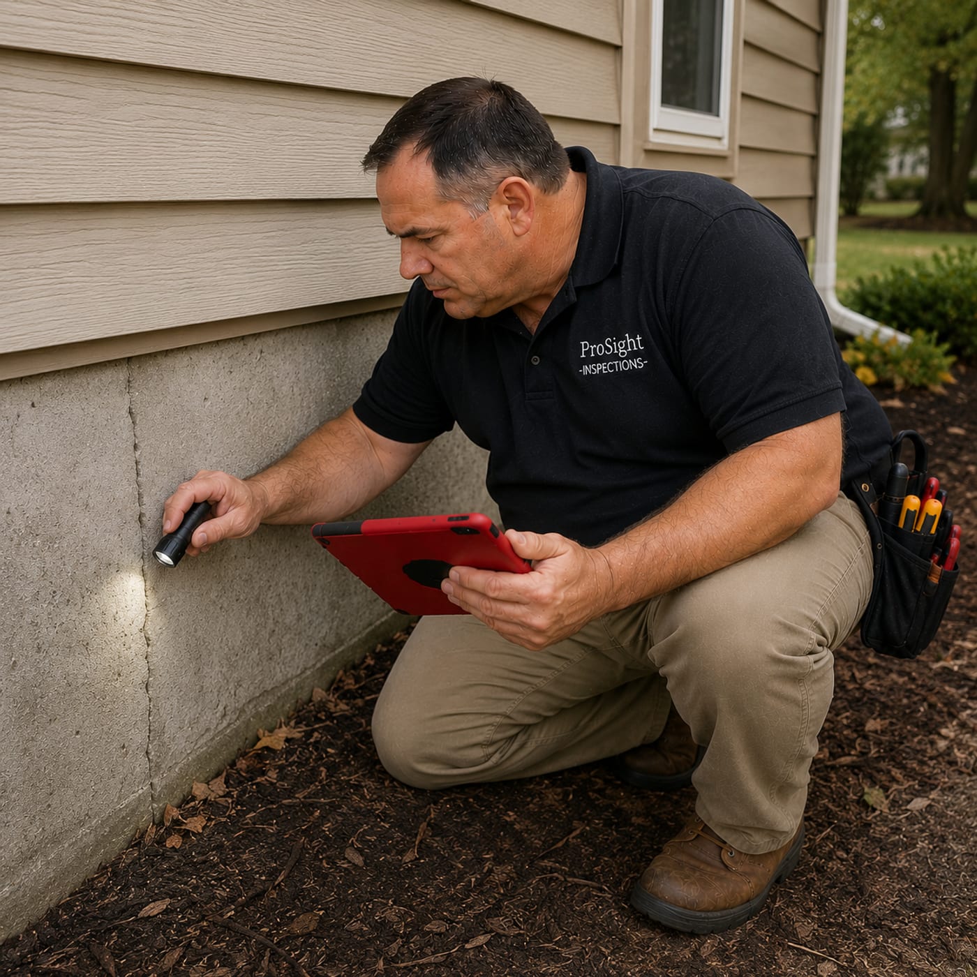ProSight inspecting the foundation and exterior